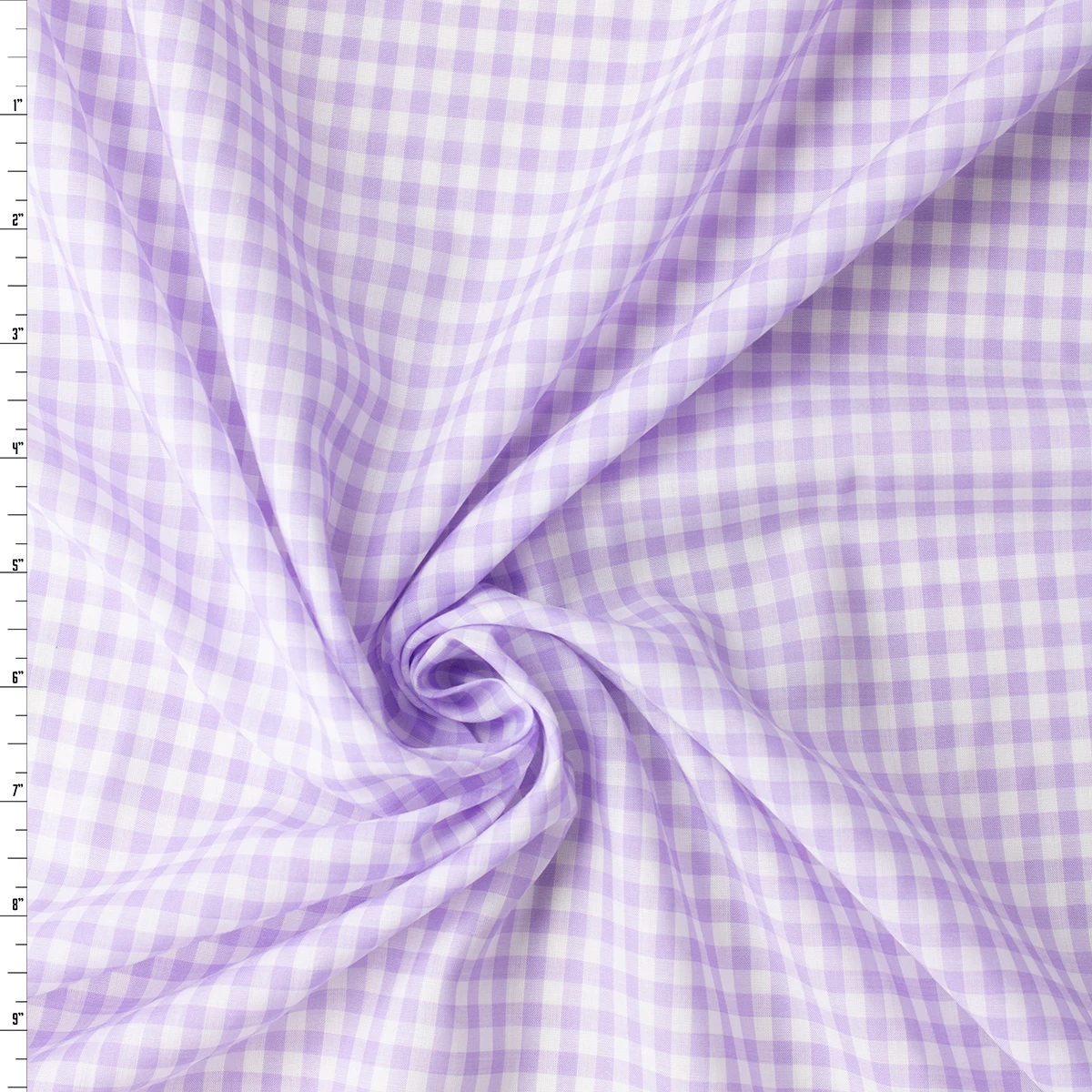 Lavender and White Japanese Cotton/Tencel 1/4” Gingham #32697 Fabric By The Yard