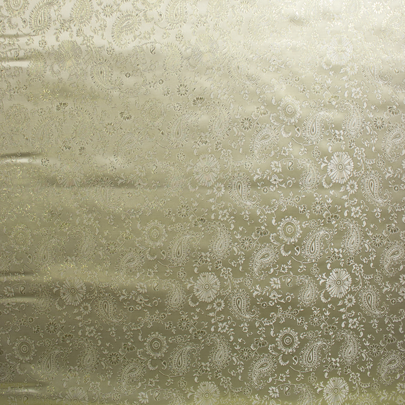 Gold and Offwhite Paisley Designer Brocade