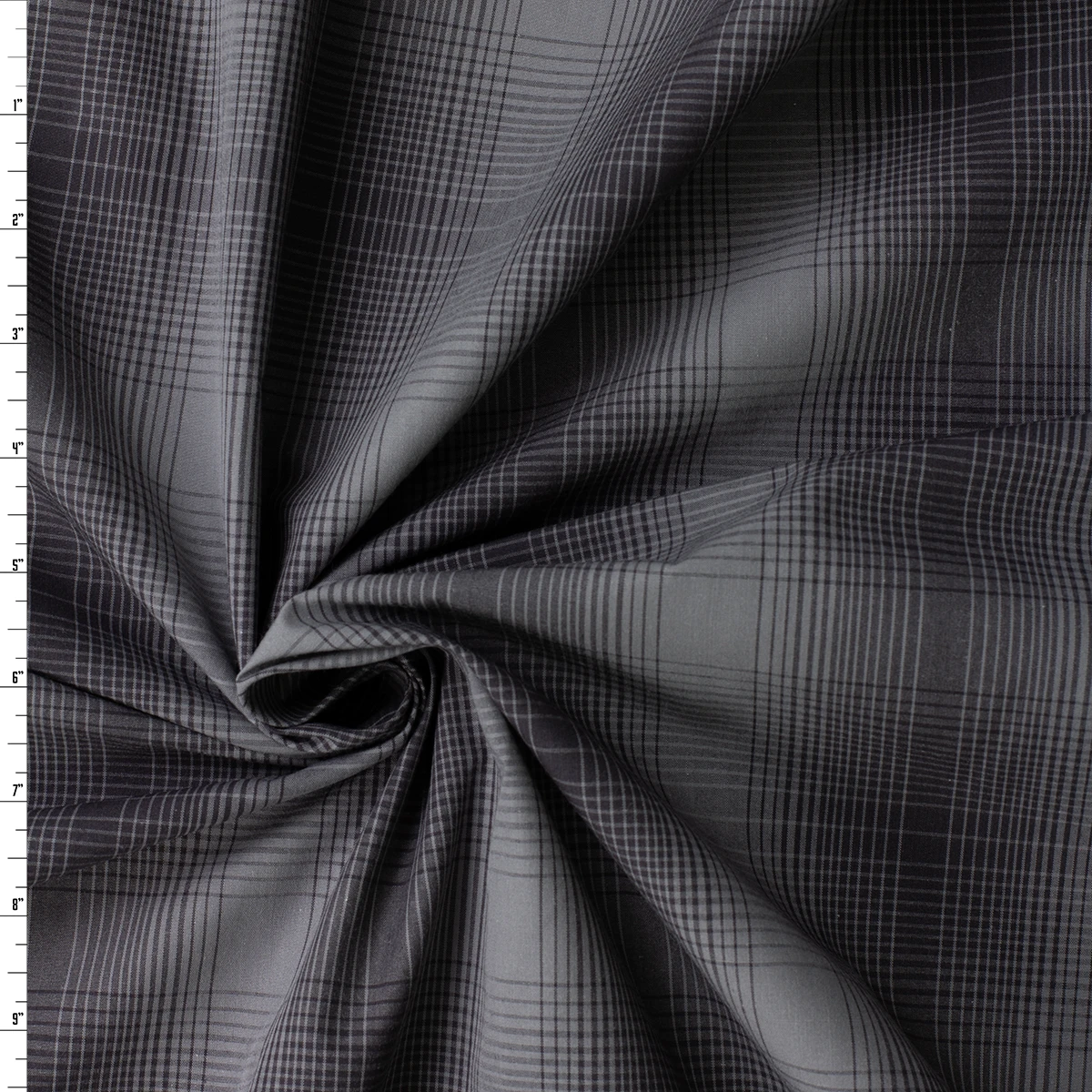 Charcoal Plaid Cotton Poplin #32742 Fabric By The Yard