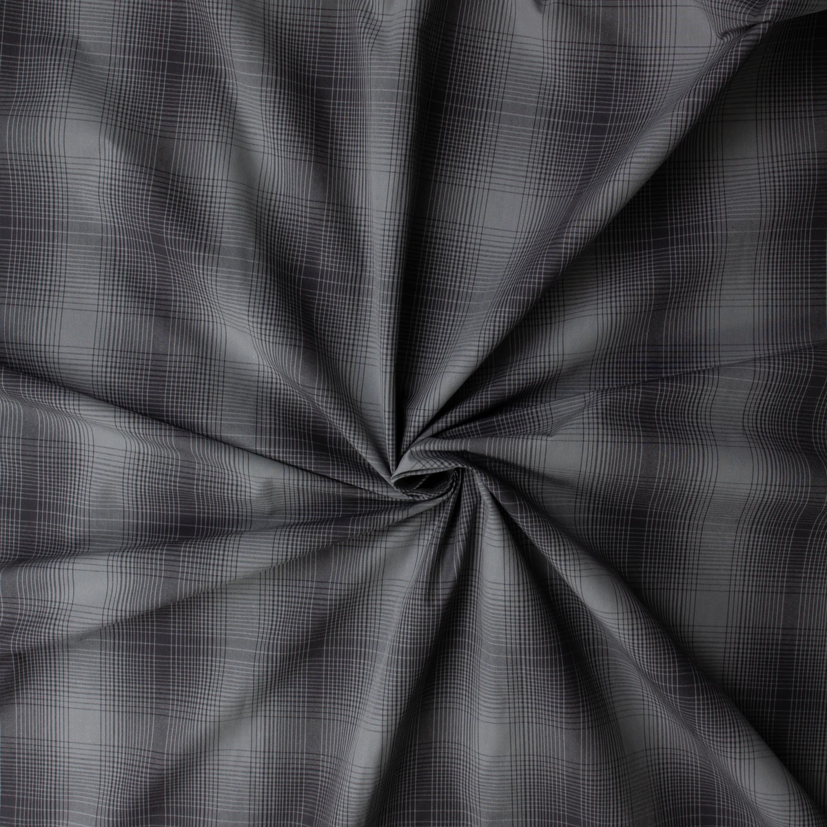 Charcoal Plaid Cotton Poplin #32742 Fabric By The Yard - Wide shot