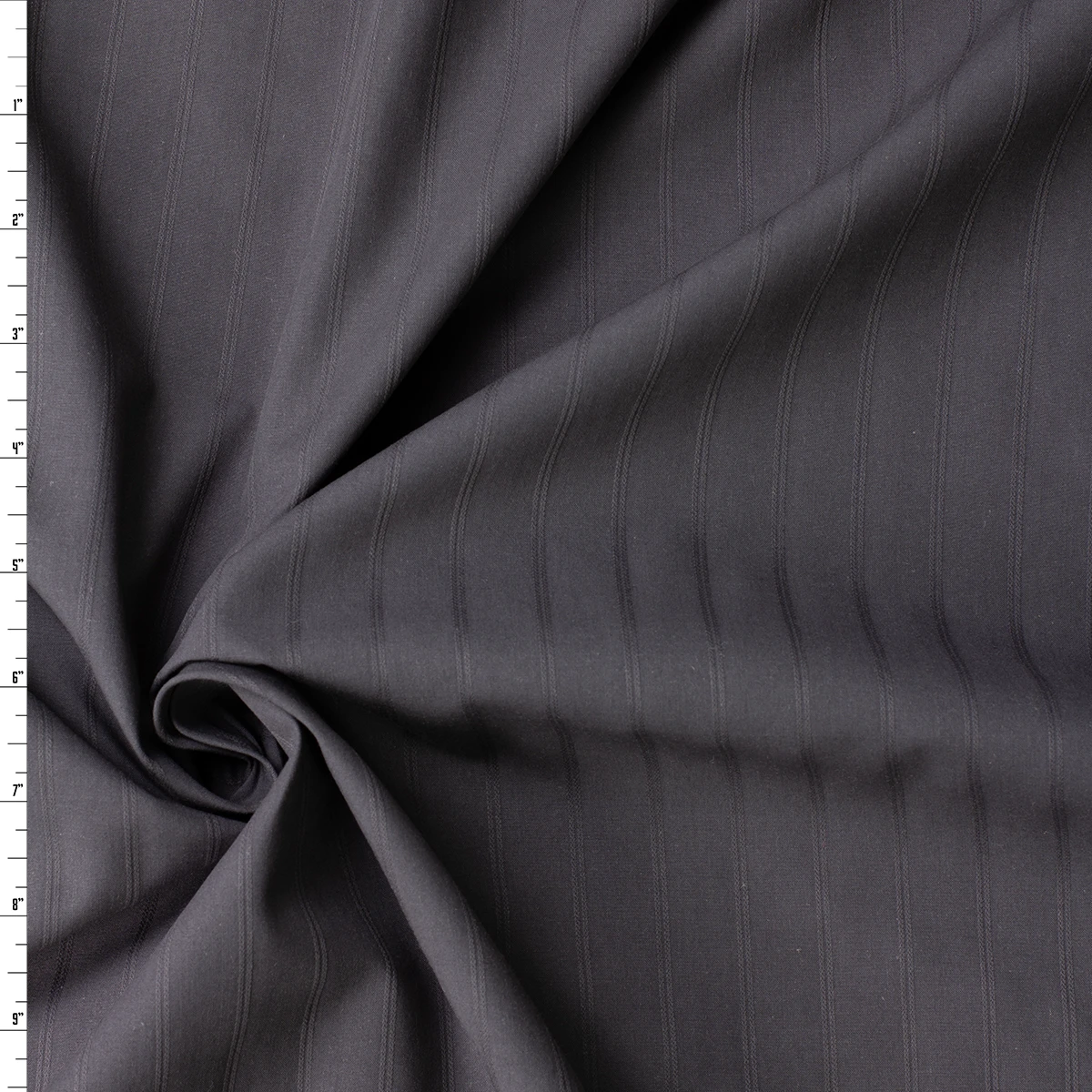 Charcoal Tone on Tone Double Stripe Cotton Jaquard Shirting #32743 Fabric By The Yard