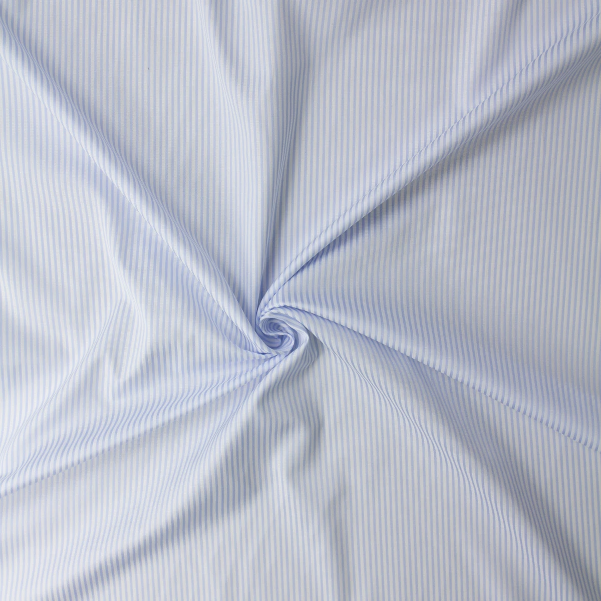Light Blue on White Sateen Stripe Japanese Cotton Shirting #32755 Fabric By The Yard - Wide shot