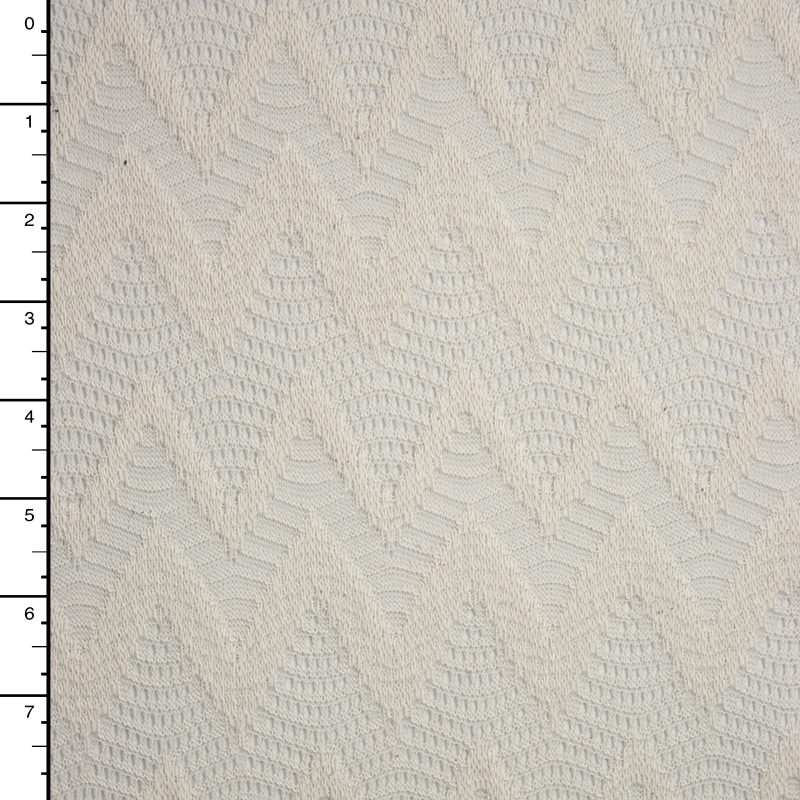Ivory Chevron Pattern Cotton Lace