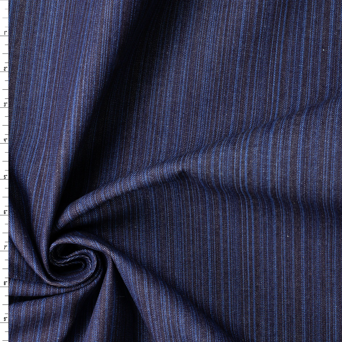 Indigo Barcode Stripe 11.4oz. Italian Denim from Jacob Cohën #32810 Fabric By The Yard