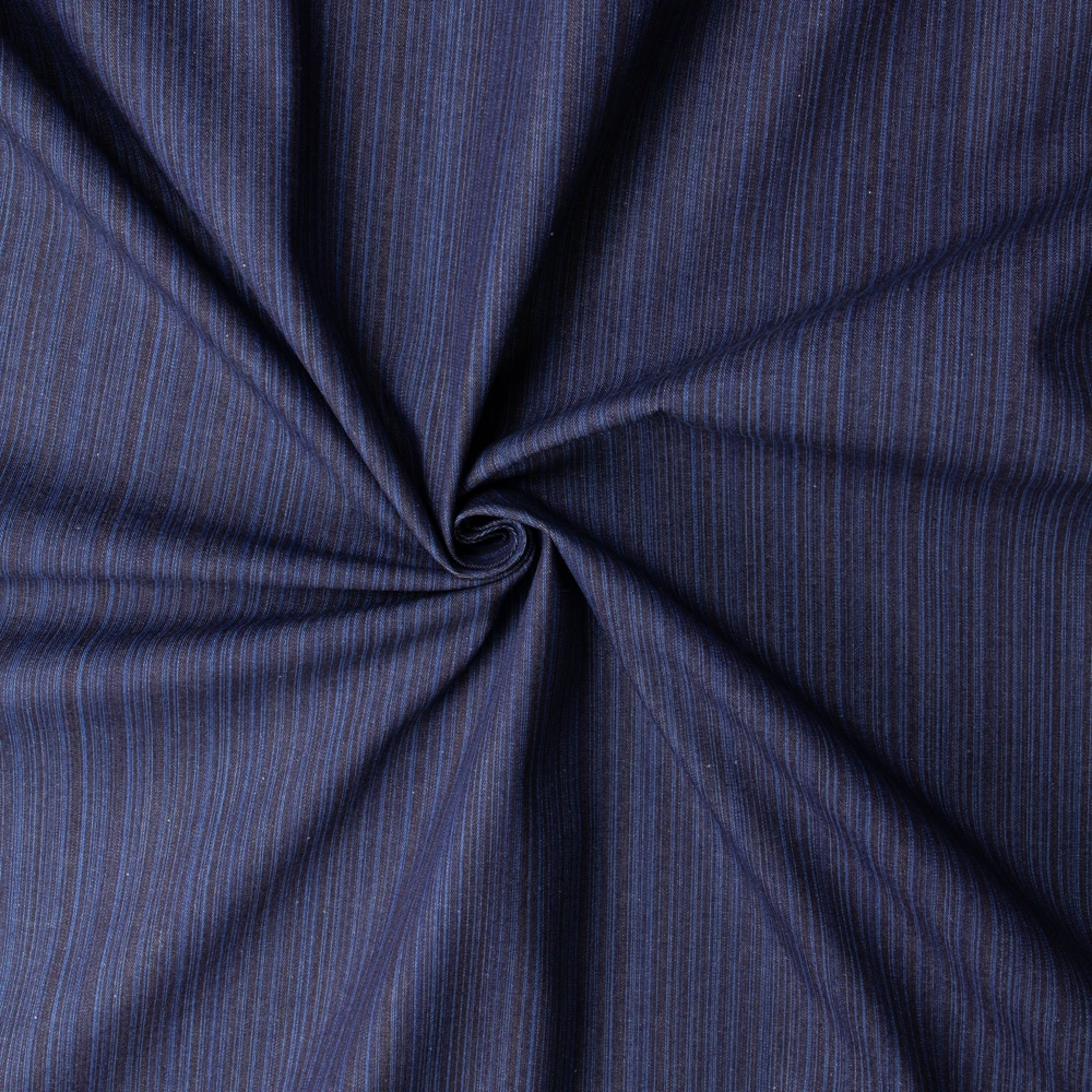 Indigo Barcode Stripe 11.4oz. Italian Denim from Jacob Cohën #32810 Fabric By The Yard - Wide shot