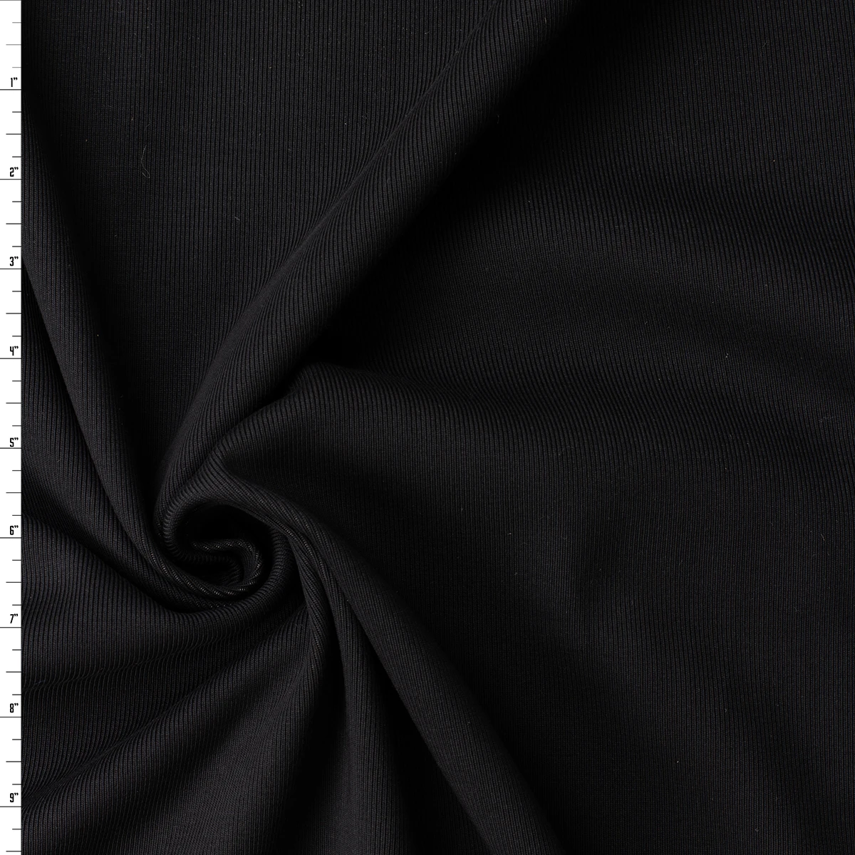 Black 13.5oz. Italian Cotton Ribbing from Brugnoli #32834 Fabric By The Yard