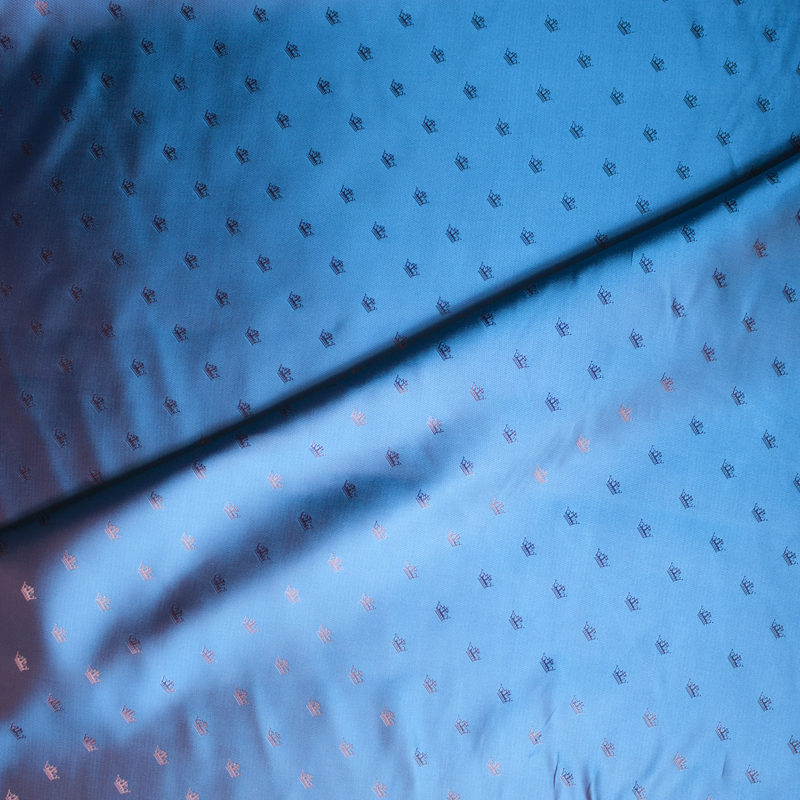 Iridescent Blue Crowns Designer Lining