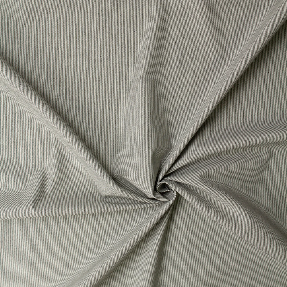 Black and Ivory Vertical Micro Stripe 6.3oz. Stretch Twill #32945 Fabric By The Yard - Wide shot