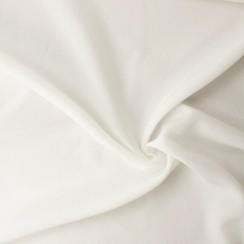 Warm White on Warm White Dots Semi-Sheer Silk/Cotton Dobby Organza #32959 Fabric By The Yard - Wide shot