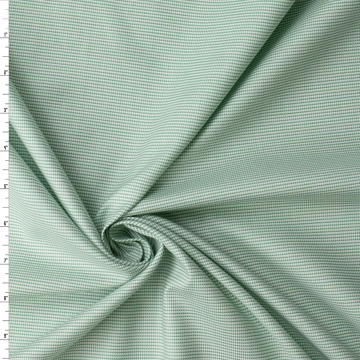 Green and White Textured Cotton Jaquard Shirting #32988 Fabric By The Yard