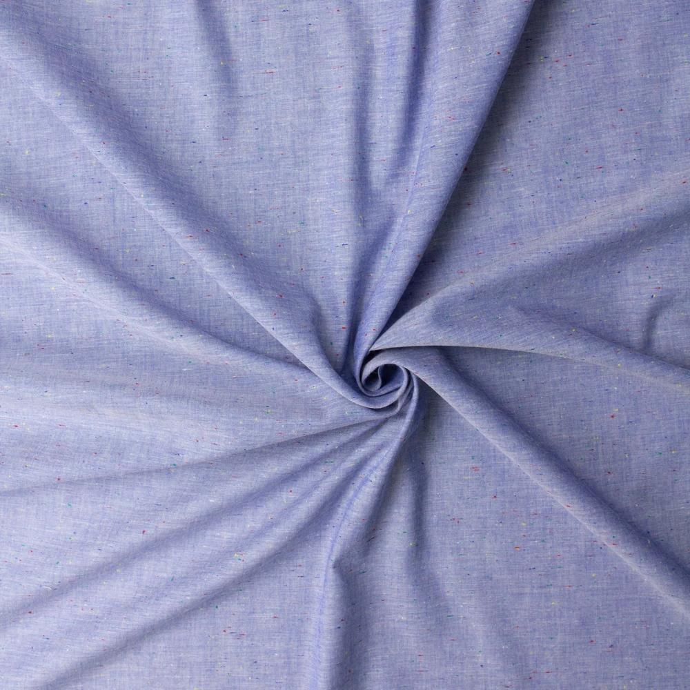 Rainbow Slubbed Light Blue Cotton Chambray #32989 Fabric By The Yard - Wide shot