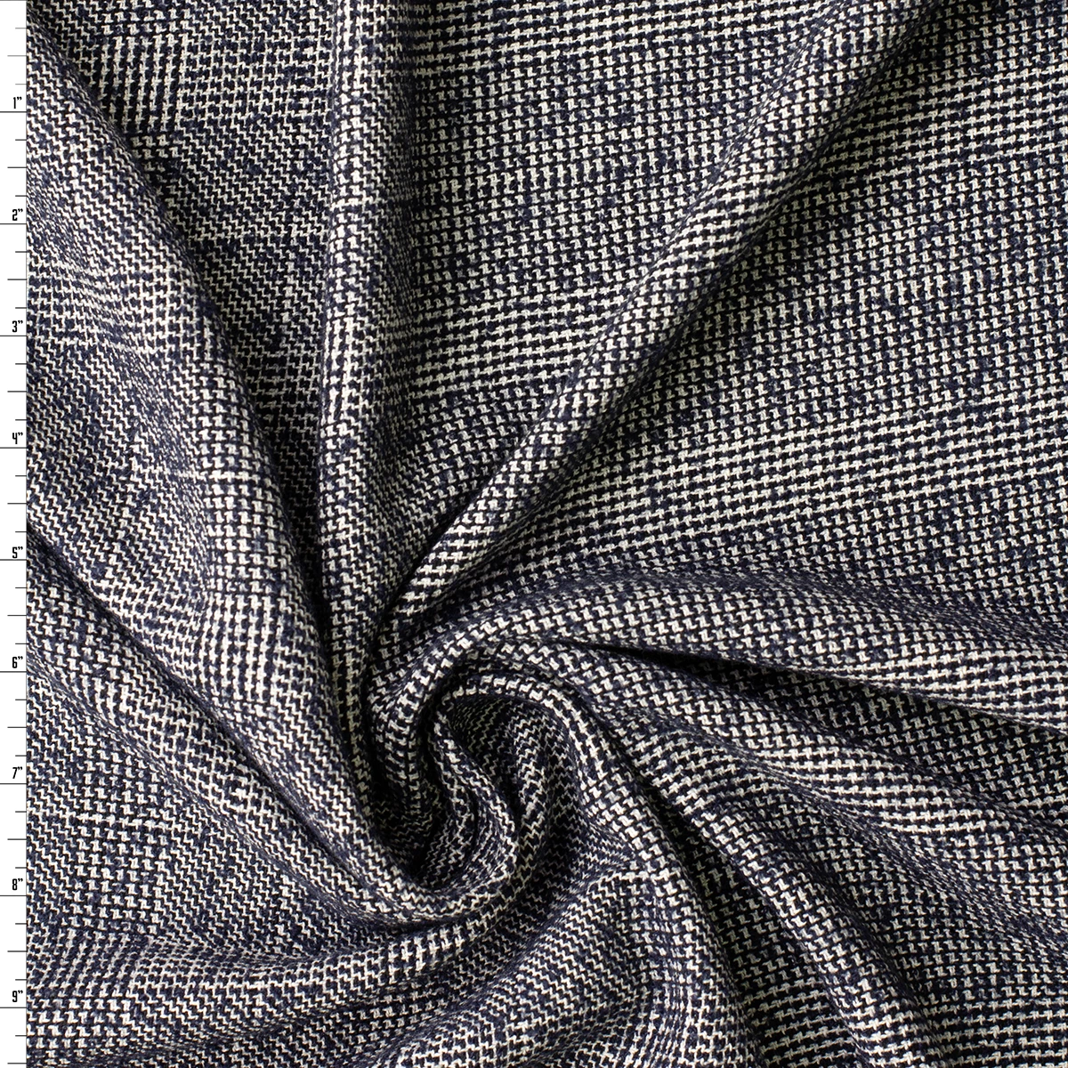 Salt and Pepper 10.1oz. Brushed Wool Tweed #32995 Fabric By The Yard