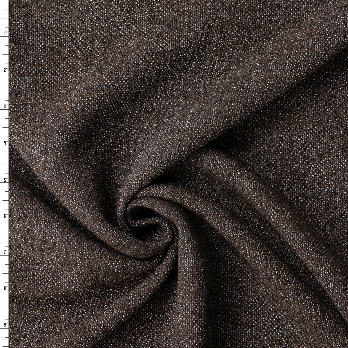 Espresso Melange Stretch Loose Weave Wool/Linen Tweed #33000 Fabric By The Yard