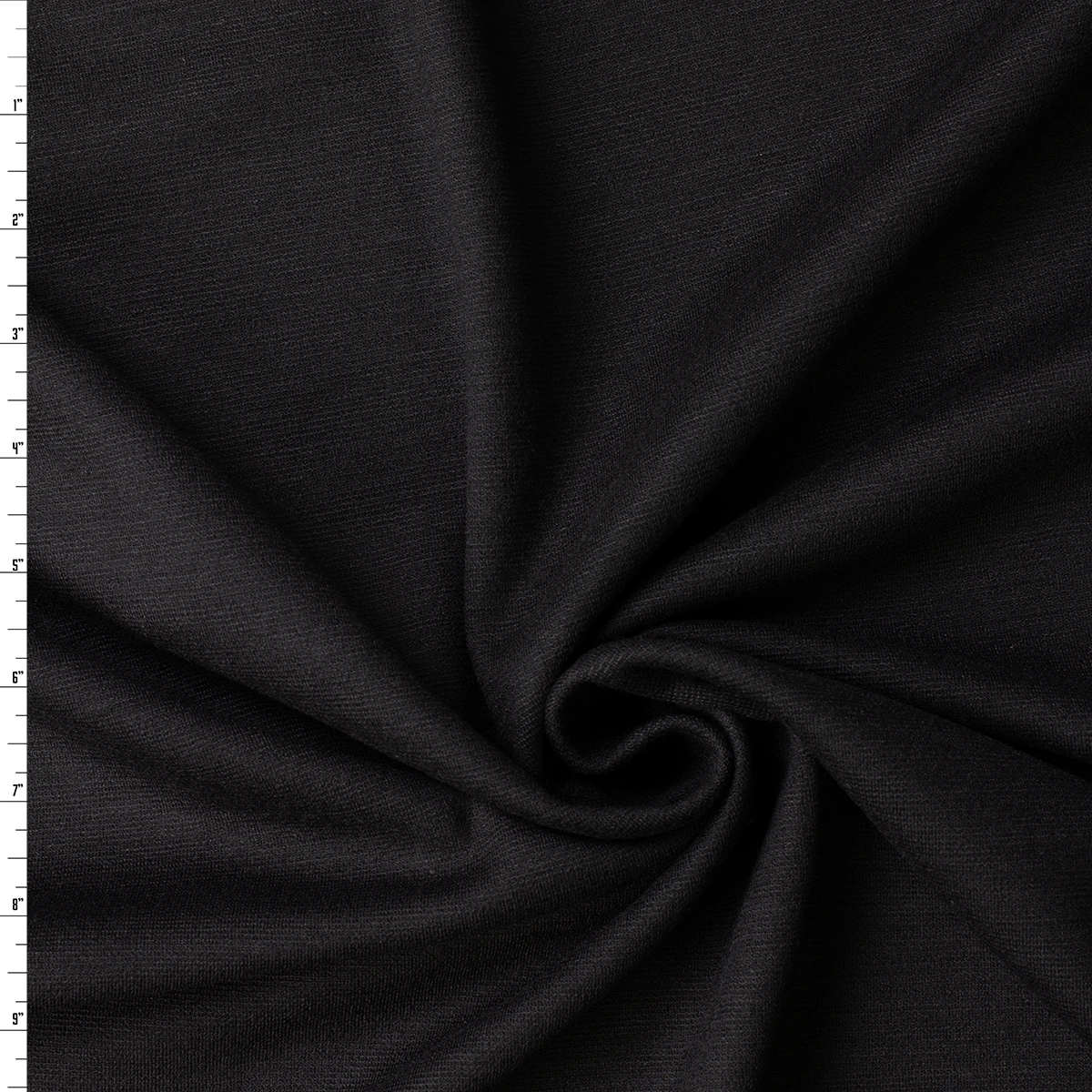 Black Stretch Wool Ponte De Roma #33018 Fabric By The Yard
