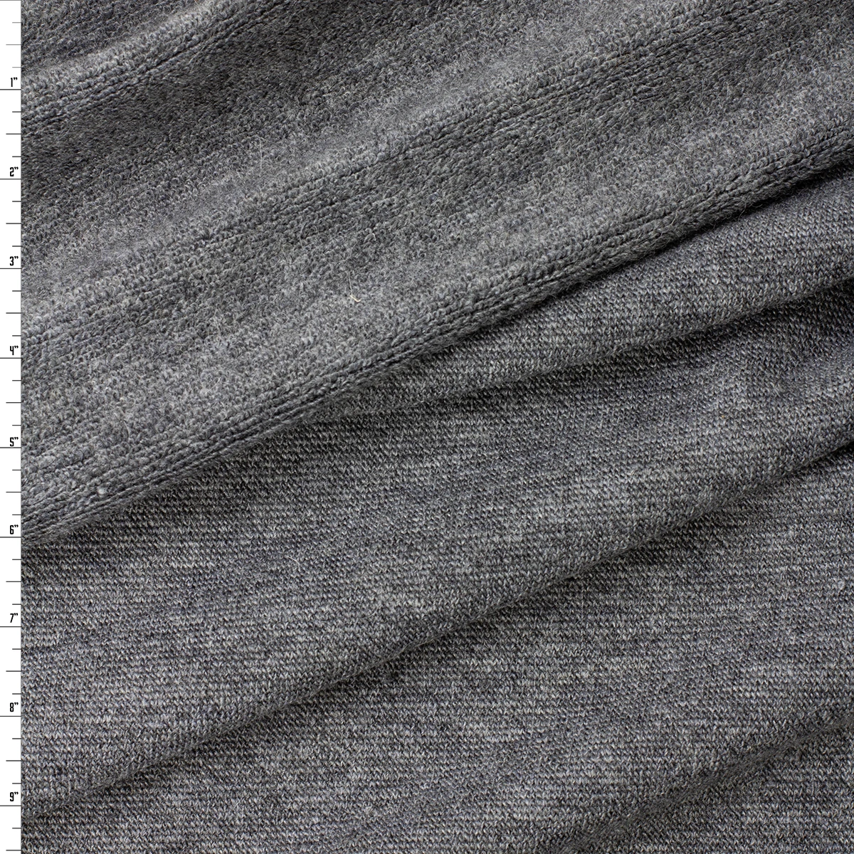 Charcoal Heather Wool Sweater Knit French Terry #33021 Fabric By The Yard