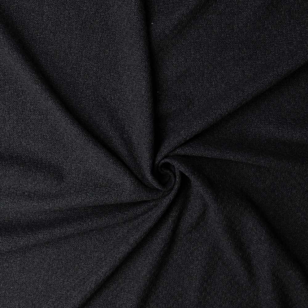 Charcoal Basket Weave Wool Sweater Knit #33034 Fabric By The Yard - Wide shot