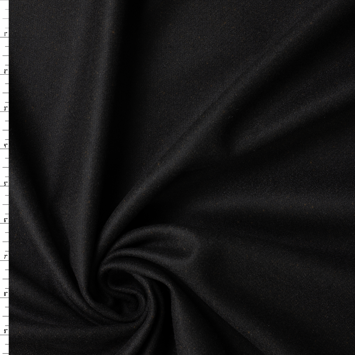 Black Wool Melton #33035 Fabric By The Yard