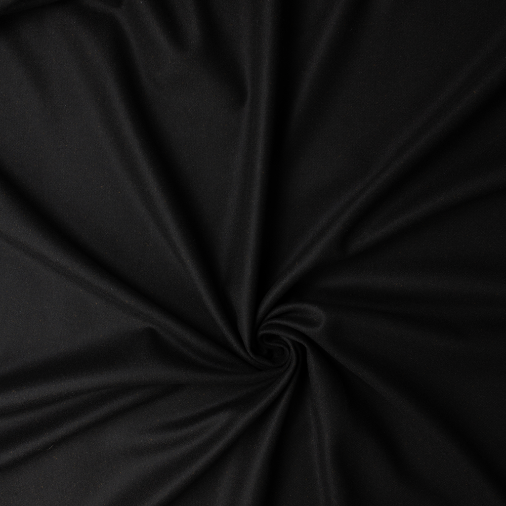 Black Wool Melton #33035 Fabric By The Yard - Wide shot