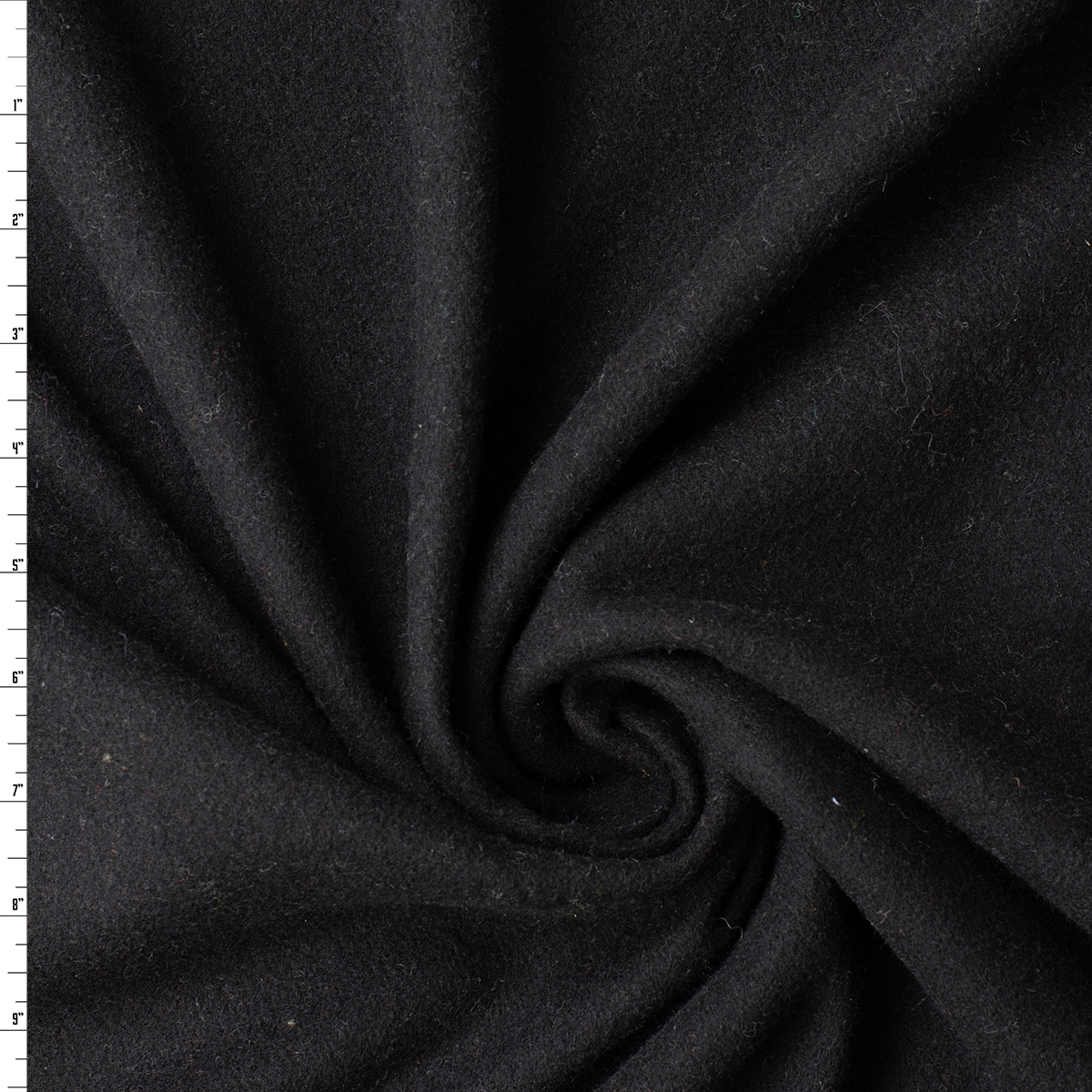 Black Poly/Wool Melton #33036 Fabric By The Yard