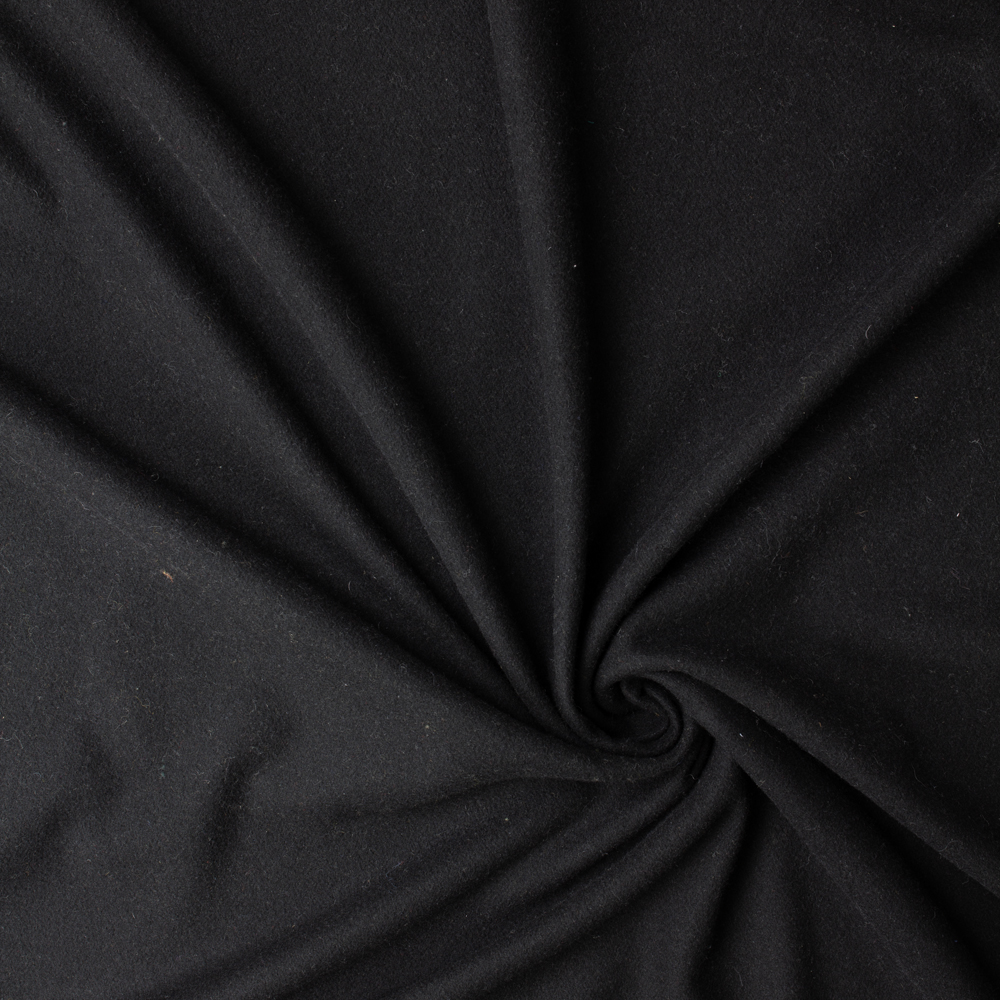 Black Poly/Wool Melton #33036 Fabric By The Yard - Wide shot