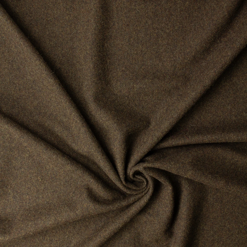Mottled Brown Wool Melton #33039 Fabric By The Yard - Wide shot