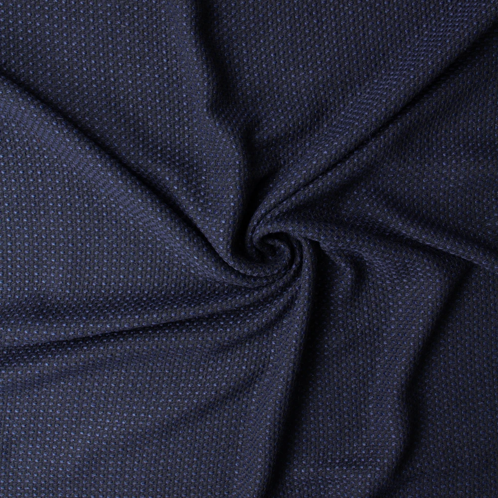 Navy and Black Wool Tweed #33042 Fabric By The Yard - Wide shot