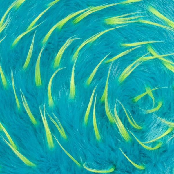 Turquoise/Yellow Two-tone Spike Faux Fur