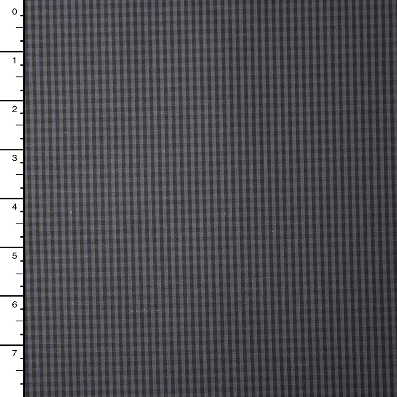 Grey and Black Mini Check Cotton Shirting