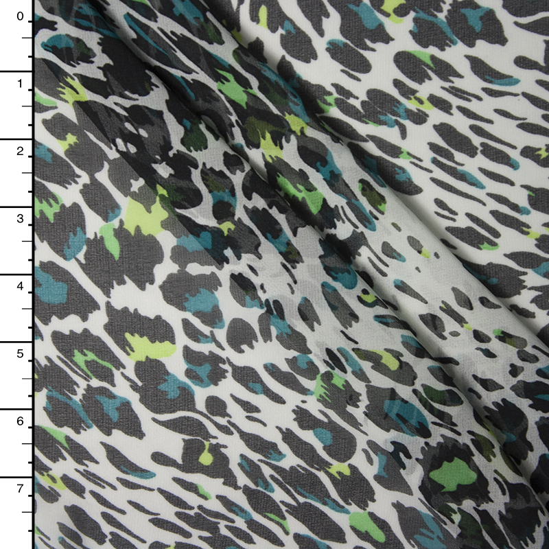 Multi Leopard Print Chiffon Fabric