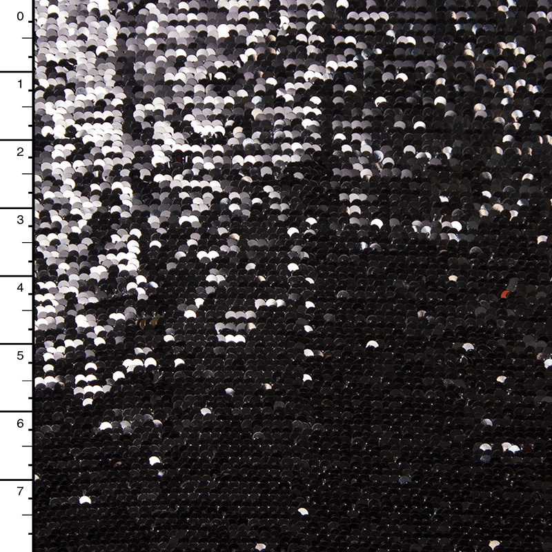 Gloss Black and Gold Reversible Two Tone Sequin Fabric