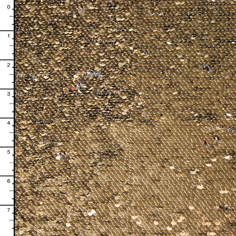 Gloss Black and Gold Reversible Two Tone Sequin Fabric