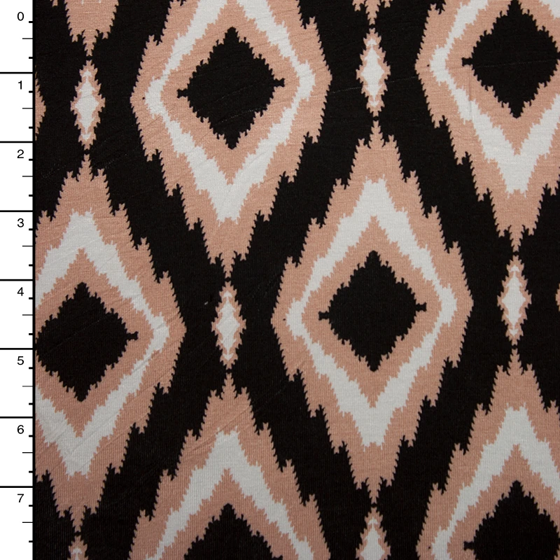 Espresso Ikat Diamond Stretch Jersey Print