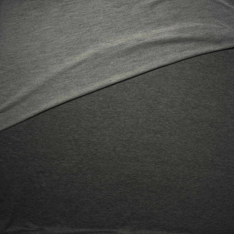 Charcoal Heather French Terry with White Looped Back