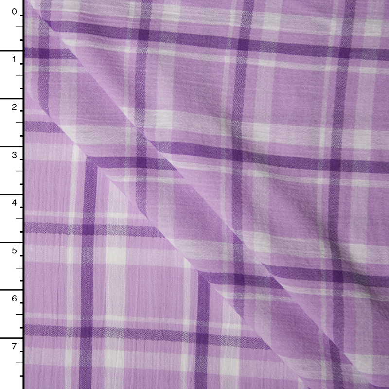 Lavender Plaid Cotton Gauze