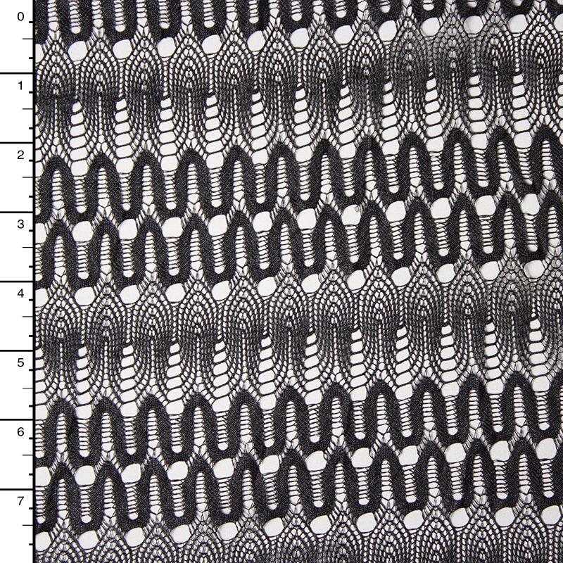 Black Slinky Art Deco Gemetric Lace