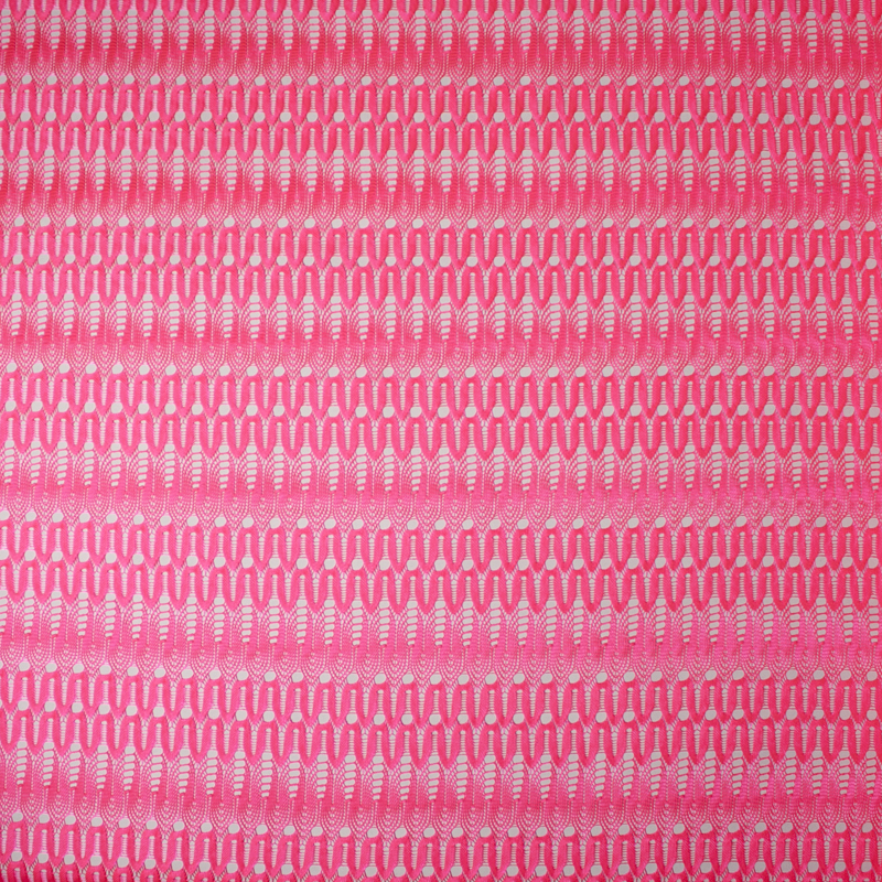 Neon Pink Slinky Art Deco Gemetric Lace