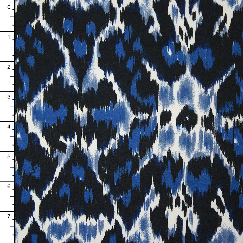 Black and Blue Ikat ITY Print
