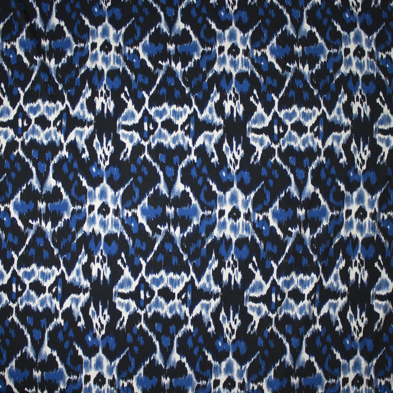 Black and Blue Ikat ITY Print