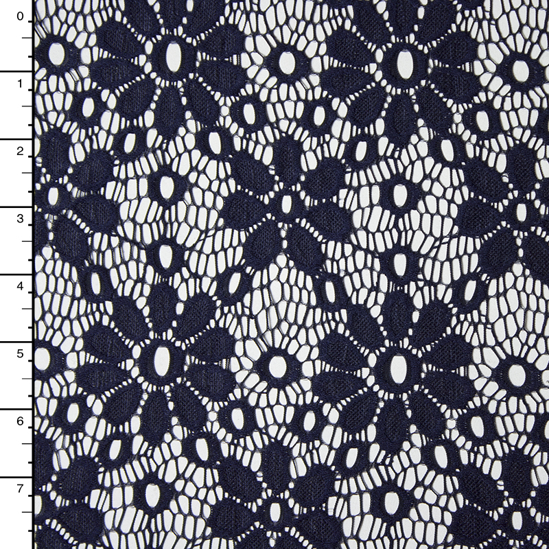 Navy Daisies Floral Lace