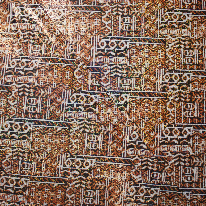 Iridescent Sparkling Tribal Pattern Nylon/Lycra