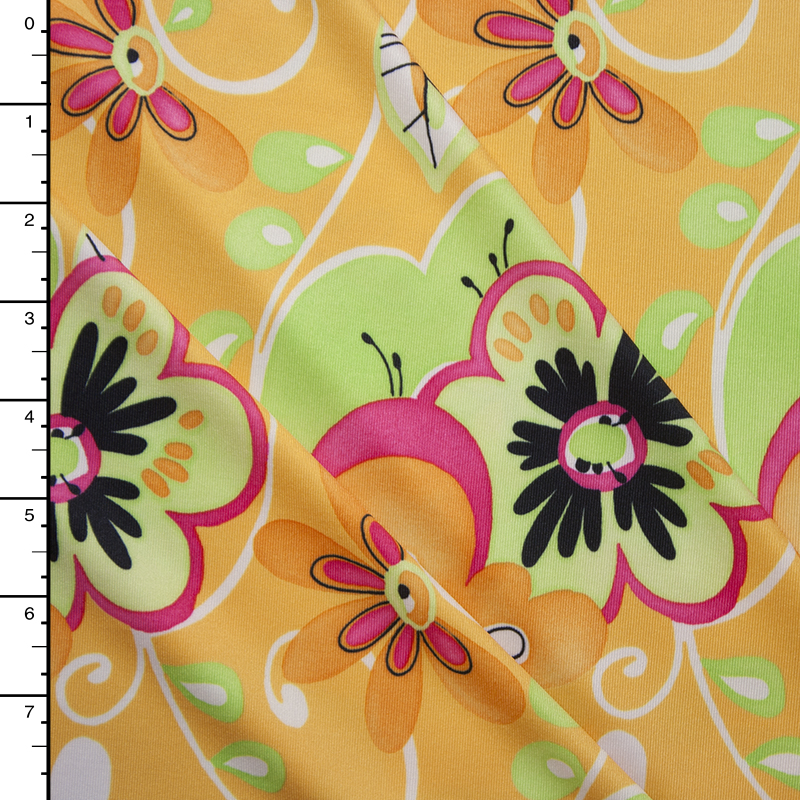 Lime and Yellow Fun Floral Print Nylon/LycraLime and Yellow Fun Floral Print Nylon/Lycra