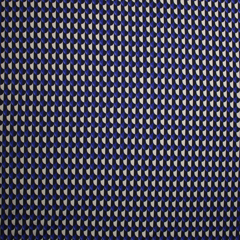 Blue, Ivory, and Black Scale Pattern Nylon/Lycra