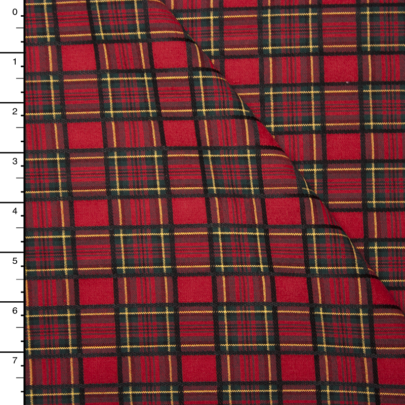 Red, Black, and Green Traditional Plaid Suiting