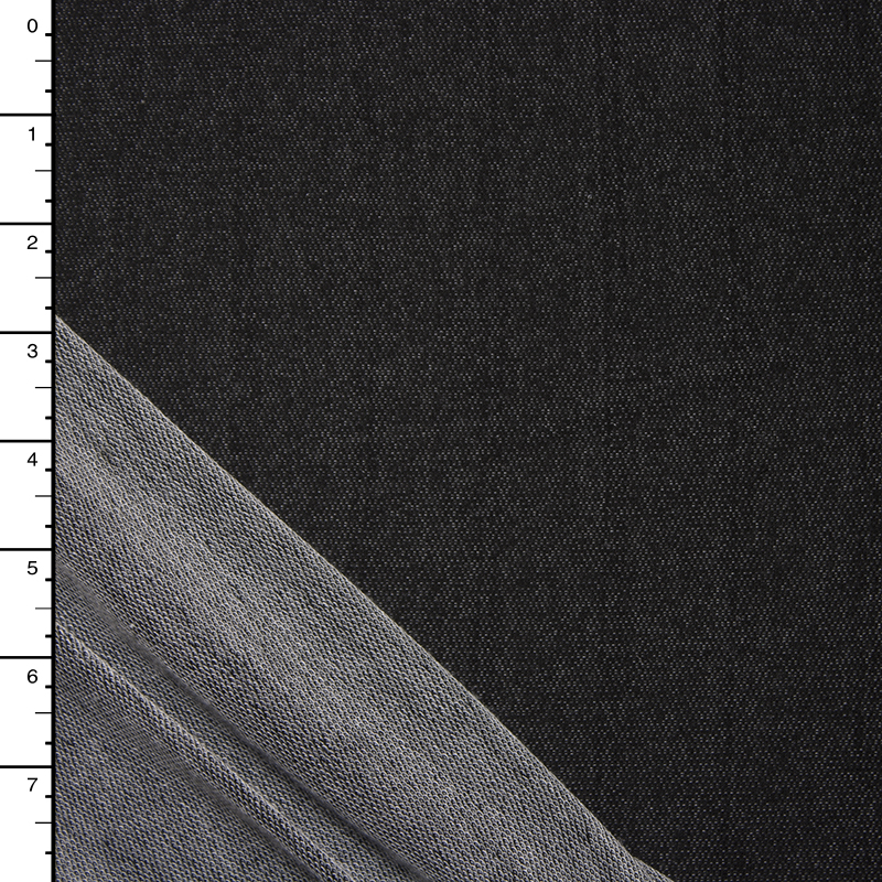 Black Denim-Look Lightweight Stretch French Terry