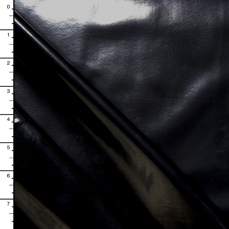 Black High Gloss Patent Leather Look Stretch Vinyl