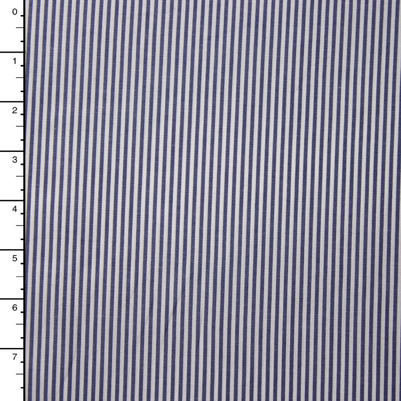 Blue and White Narrow Striped Designer Shirting