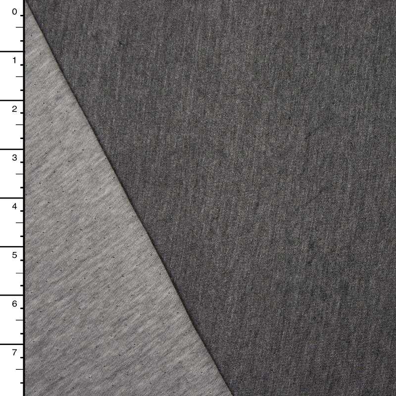 Light Grey/Dark Grey Heather Reversible Double Jersey Knit
