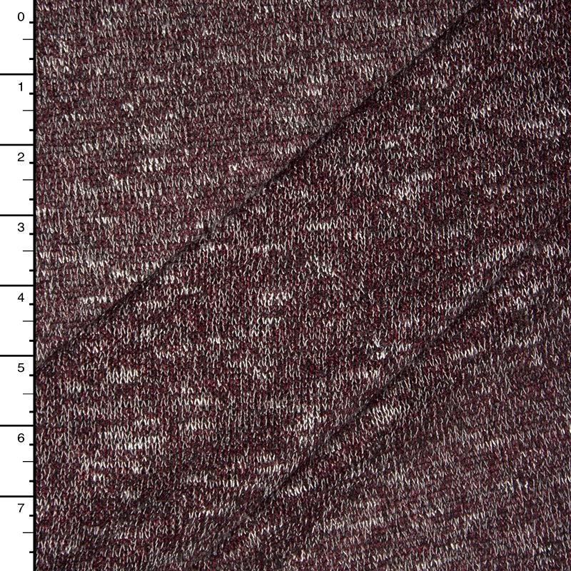 Wine and Grey Heather Lightweight Sweater Knit