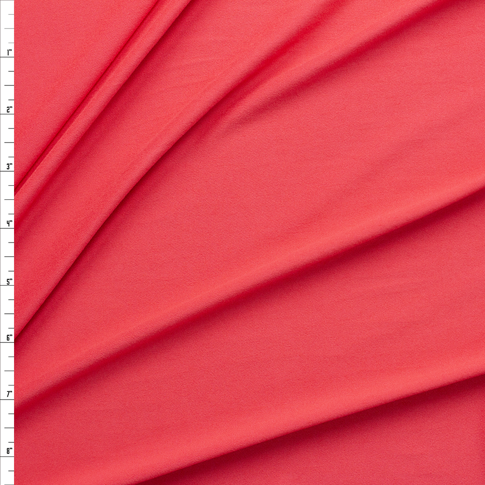 Bright Coral Double Brushed Poly Spandex Knit