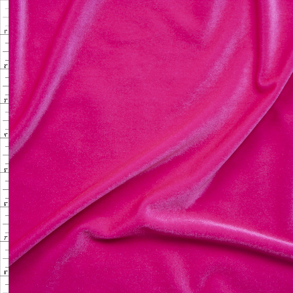 Neon Pink 4-way Stretch Velvet By The Yard